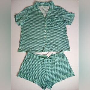 Auden Green Patterned Short-Sleeve Pajama Set